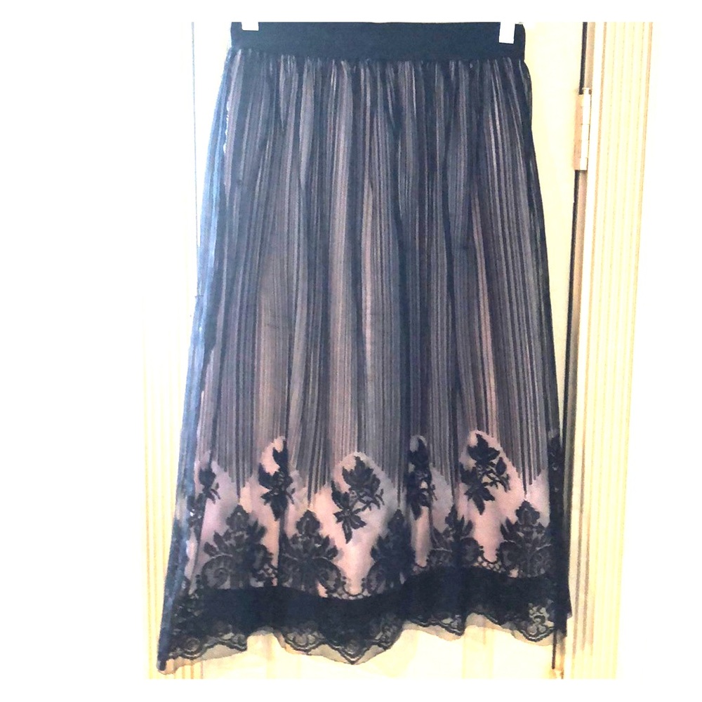 Black Lace Midi Skirt
